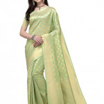 Women's Banarasi Silk Sarees With Zari Jacquard Work & Blouse Piece 1