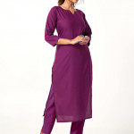 Pure Plain Kurta Set for Women - Cotton Rayon Blend