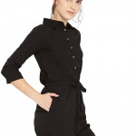 Women Solid Black Playsuit