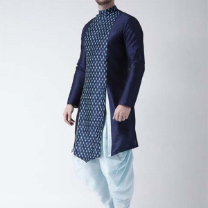 Men Blue Printed Kurta with Patiala