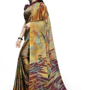 Printed, Floral Print Daily Wear Chiffon, Chiffon Saree