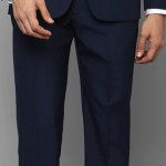 Men Navy Blue Slim Fit Single Breasted 3-Piece Formal Suit