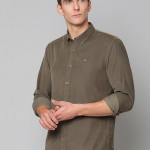 Men Olive Green Slim Fit Casual Shirt